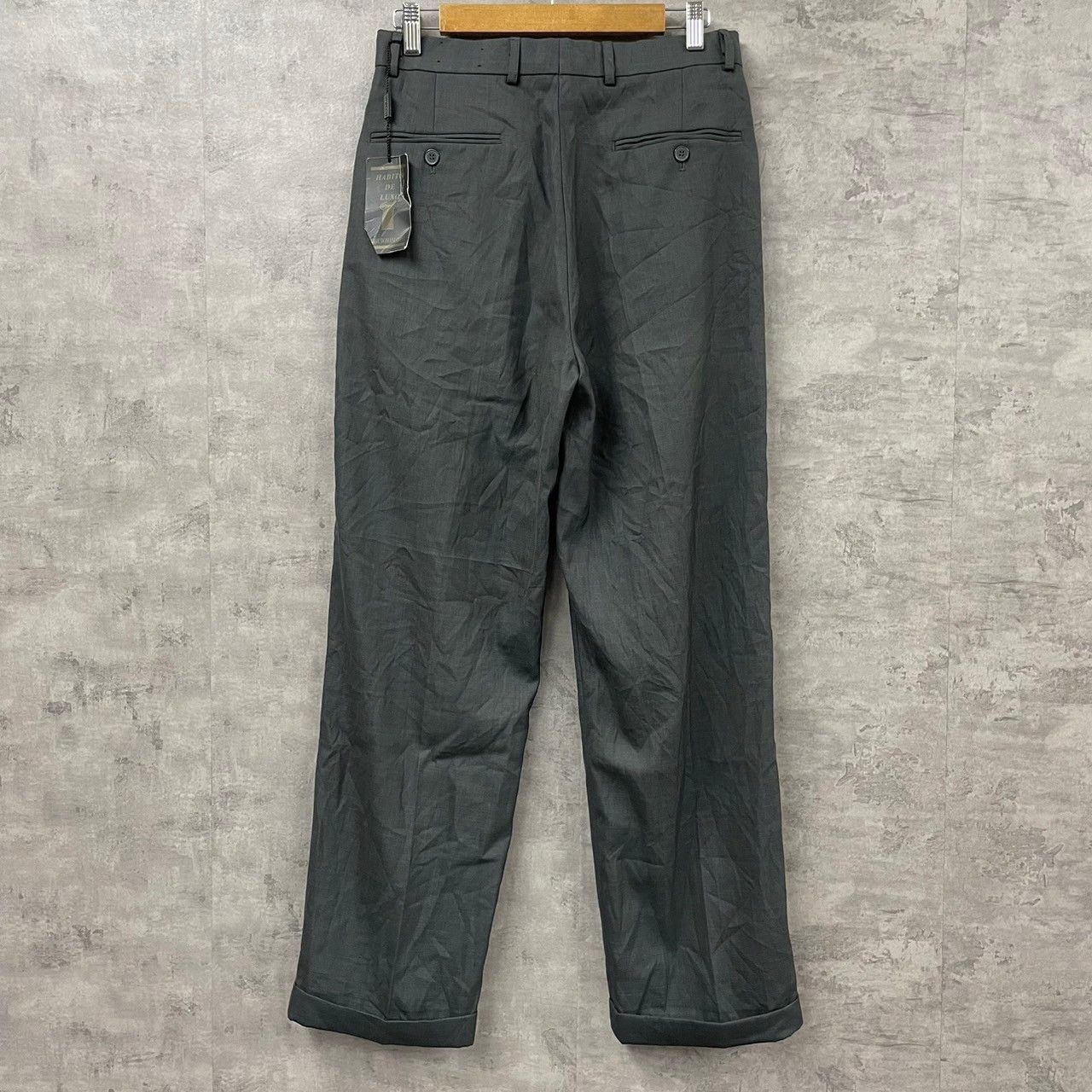 80s- Eddie Domani 2タックワイドスラックス　34 ダークグレー 80s- Eddie Domani 2タックワイドスラックス 34 ダークグレー