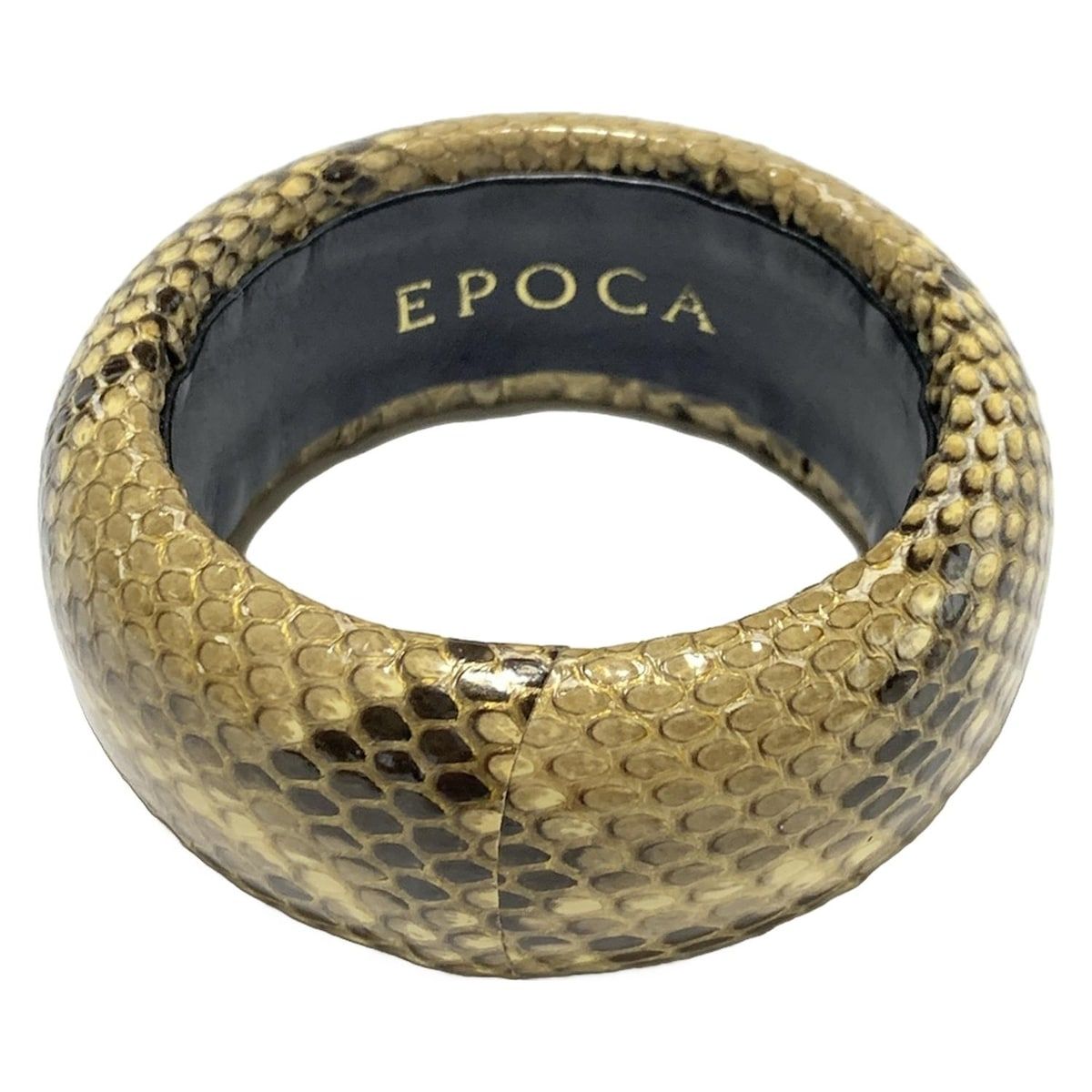 EPOCA エポカ バングル - レザー ベージュ×ライトブラウン×ダークブラウン 型押し加工
