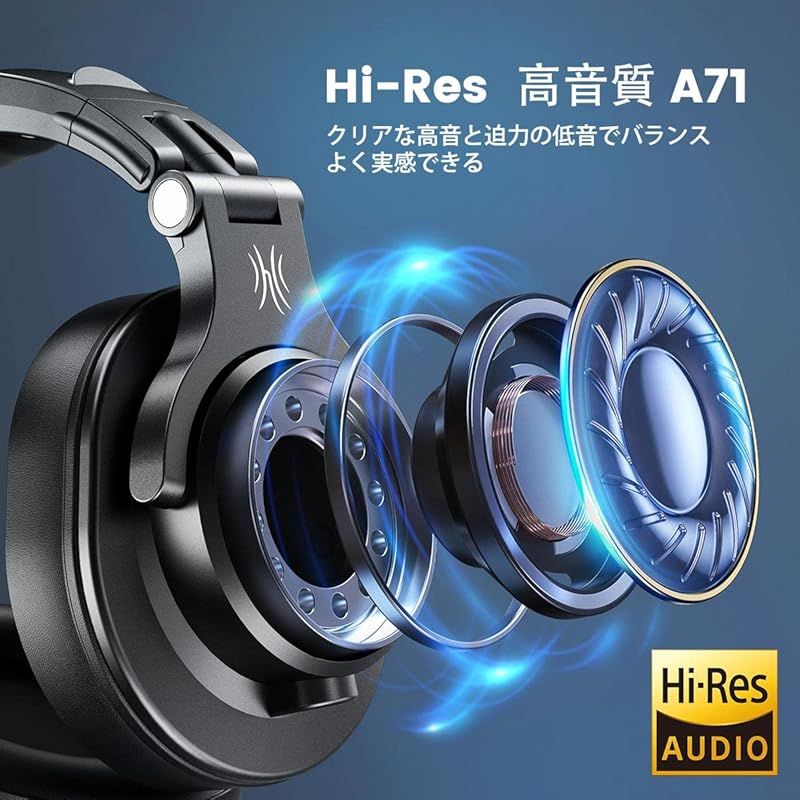 OneOdio A71 ヘッドホン 有線 40mmドライバー モニターヘッドフォン オーバーイヤー 6.35 & 3.5mm ジャック 密閉型 楽器練習 ミキシング 音楽 映画鑑賞 携帯電話 PC MP3/4用 0