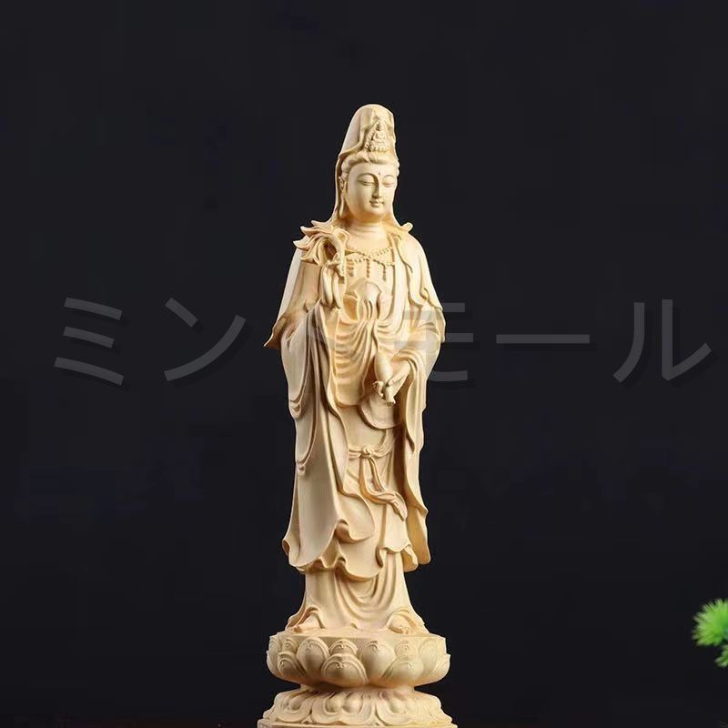 仏教美術 阿弥陀如来 観音菩薩 大勢至菩薩像 三尊立像 ツゲ 木彫仏像