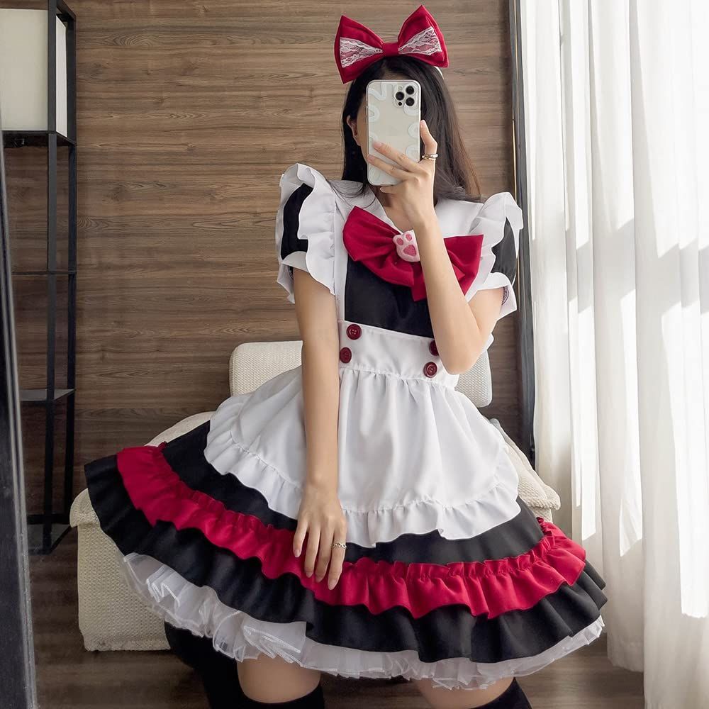 レッド 猫の爪 コスプレ ハロウィン 仮装 レディース メイド服