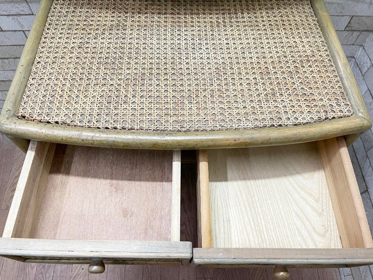 ラタン 引き出し付き ドレッサー 鏡台 ラタン製ドレッサー・鏡台 引き出し付き