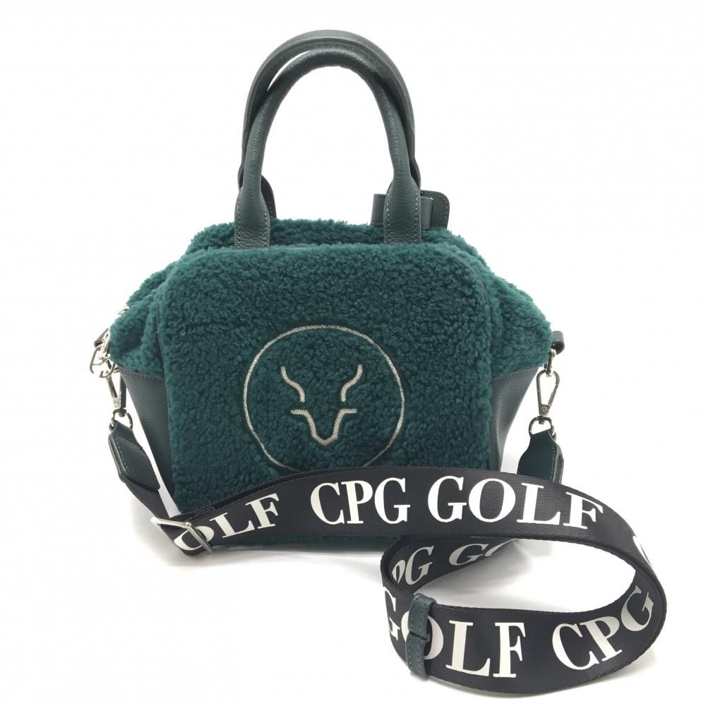 【CPG golf】ボアラウンドバッグ/カートバッグ　グリーン 超美品】CPG カートバッグ ダークグリーン ボア ショルダー