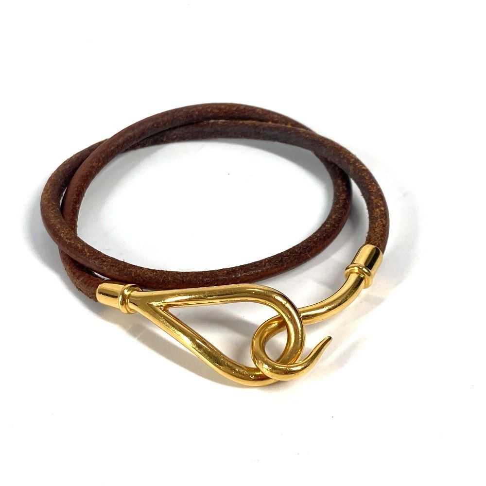 HERMES｜エルメス ジャンボレザーネックレス＋ブレスレットセット HERMES エルメス ネックレス ジャンボ レザー ブラウン - メルカリ