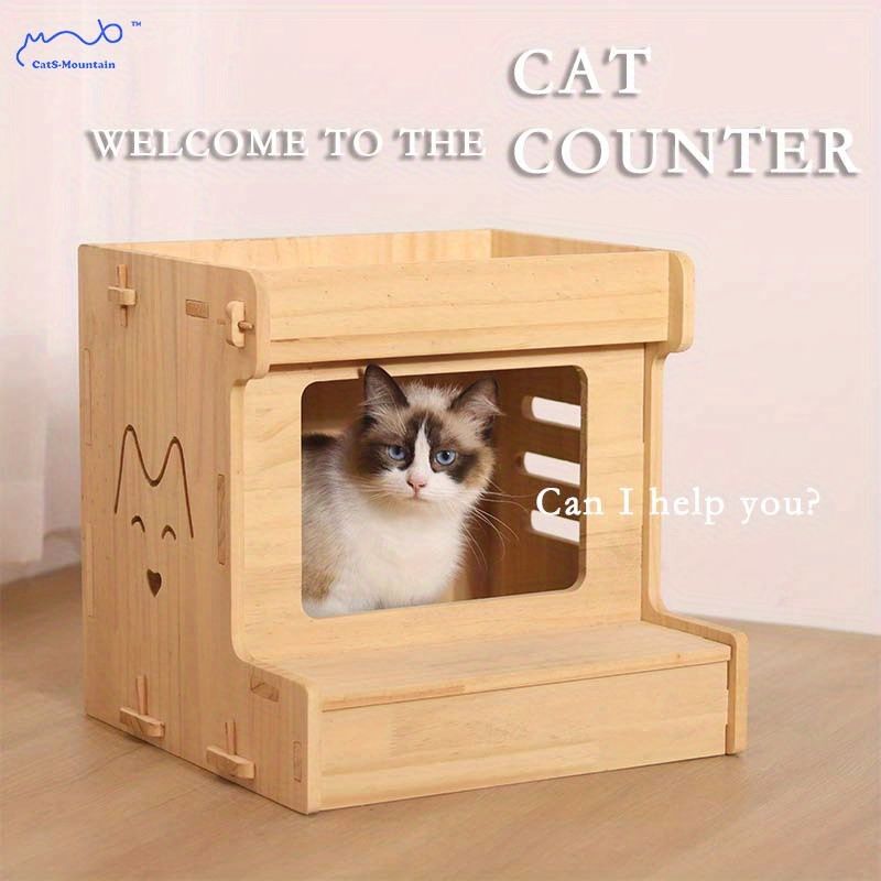 ペット小さなヴィラ固体木製猫ハウス猫睡眠ベッド猫家具屋内猫の巣