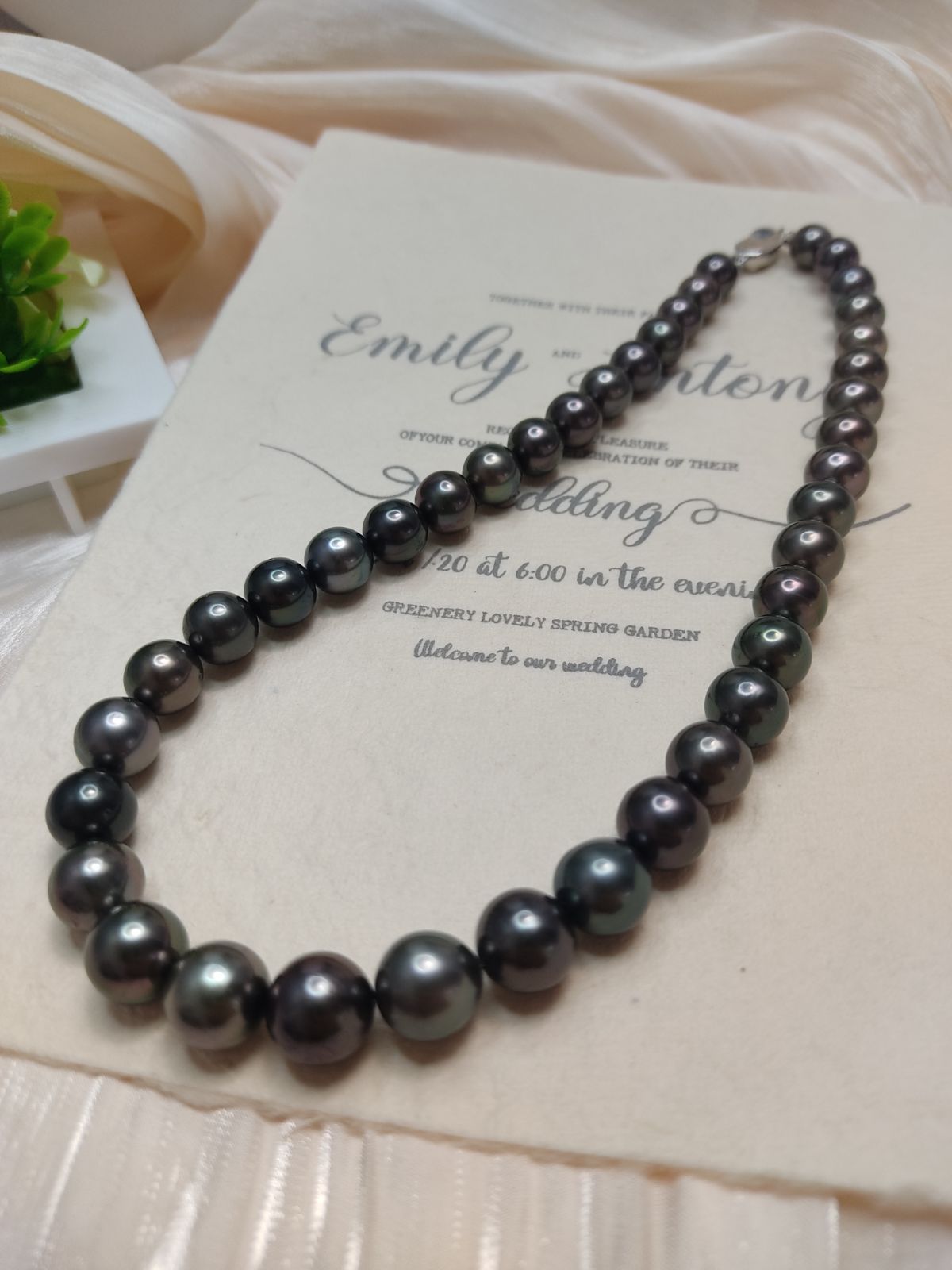 超美品✨ 本真珠 南洋黒蝶真珠 タヒチパール 大粒8.5−11mm 40cm 