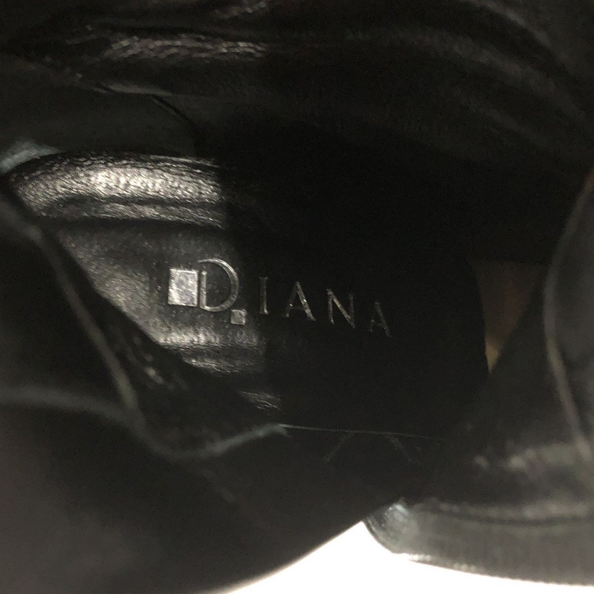 DIANA ダイアナ 本革 サイドジップ ロングブーツ 22cm 黒 美品