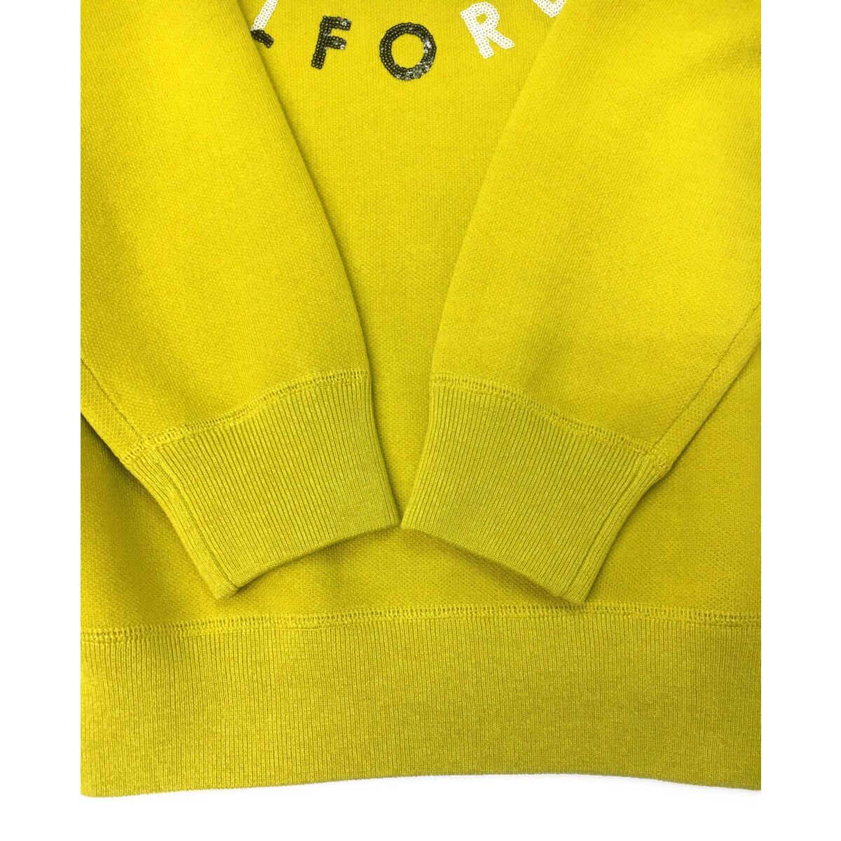 MARK&LONA イエロー セーター MARK&LONA マークアンドロナ Ever Spangle Crew Sweater スパンコール