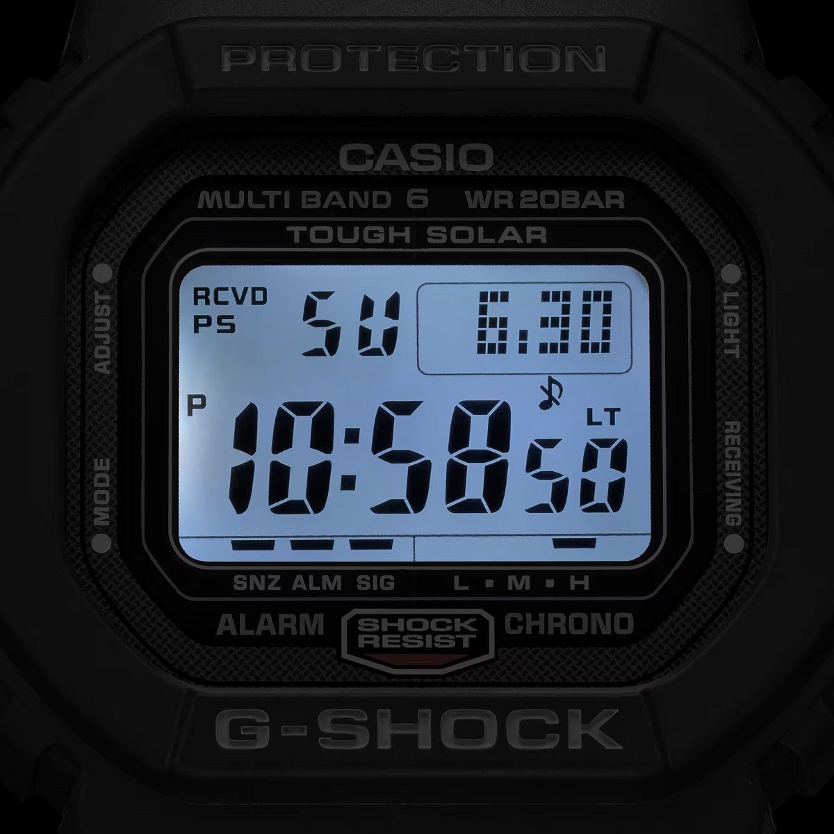 【即納】CASIO カシオ G-SHOCK Gショック タフソーラー 世界6局電波受信 GW-5000U-1 LEDライト ブラック 腕時計 メンズ