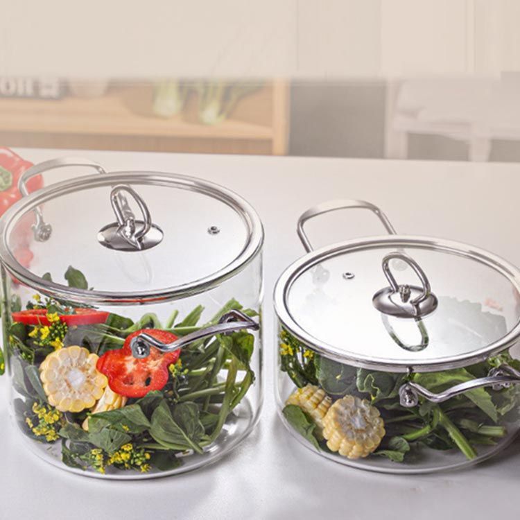 ガラス製 使える 鍋 煮込み鍋 対応 直火 ガラス鍋 両手鍋 深型 両手鍋