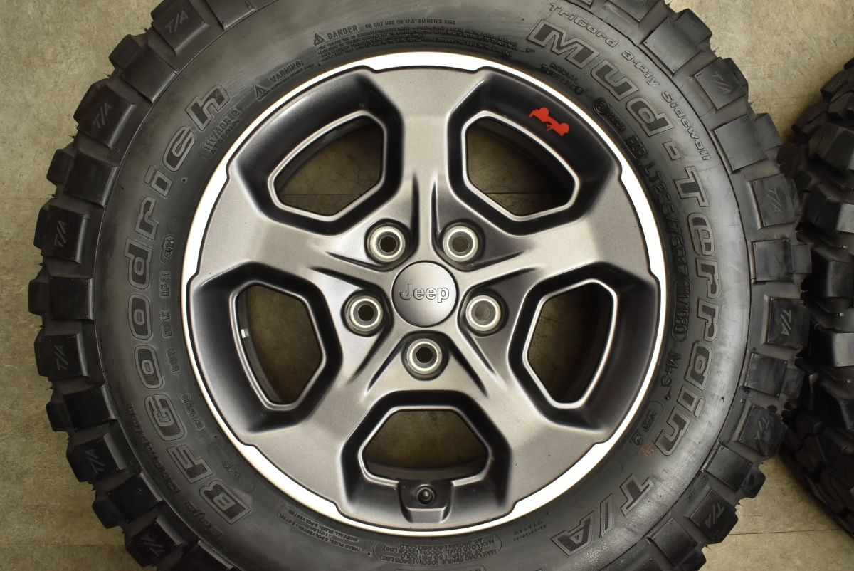 バリ溝 ジープ グラディエーター ルビコン 純正 17in 7.5J 44.45 PCD127 BFグッドリッチ マッドテレーン T A KM2 LT255 75R17 FFCRYSTALESIA_COM