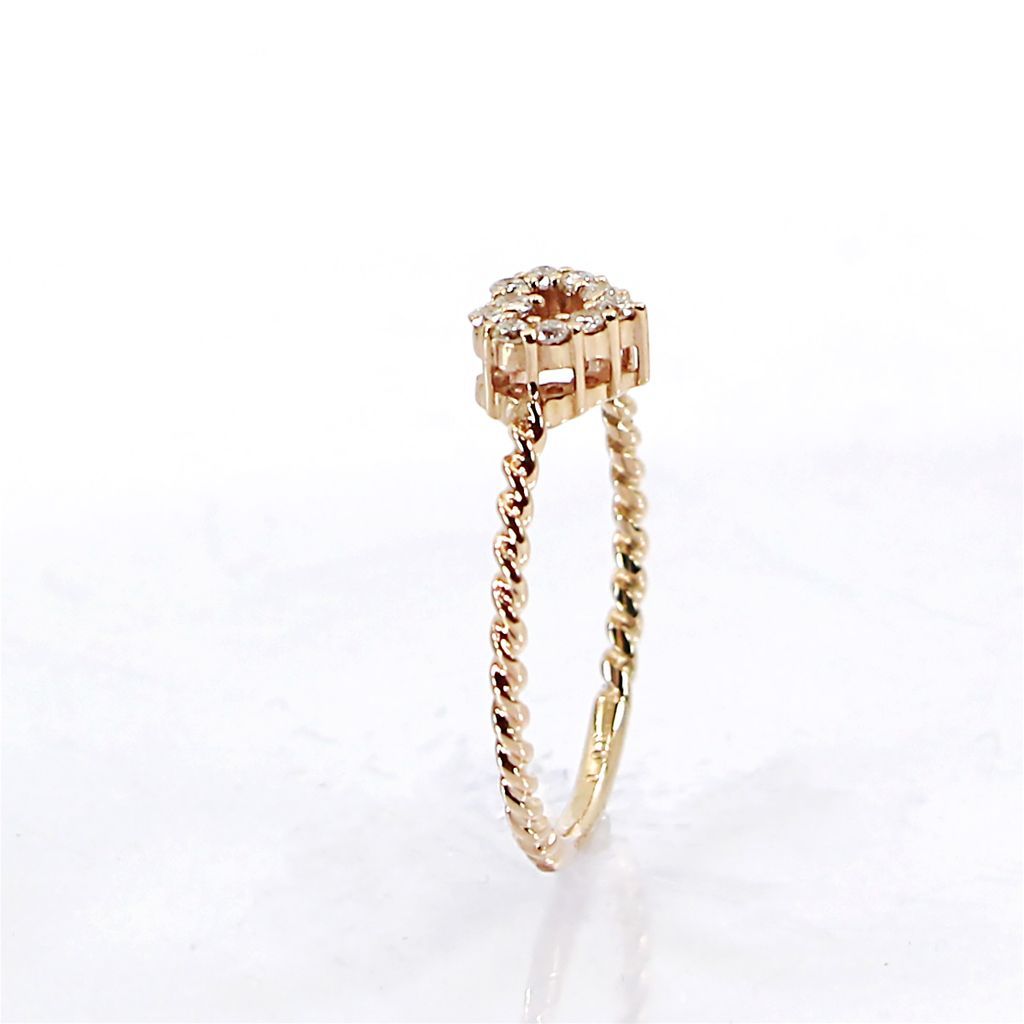 指環 ROCCA／ロッカ K18 ダイヤモンド 0.06ct ＃4 ハートリング