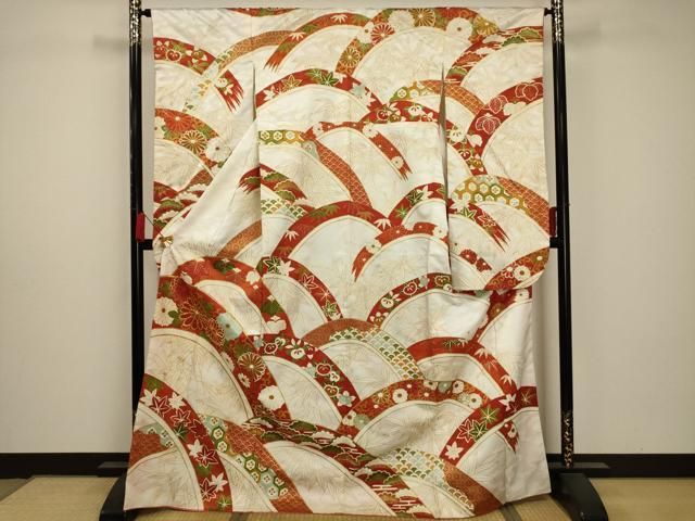 平和屋着物□豪華振袖 駒刺繍 吉祥花文 金彩 金糸 正絹 逸品