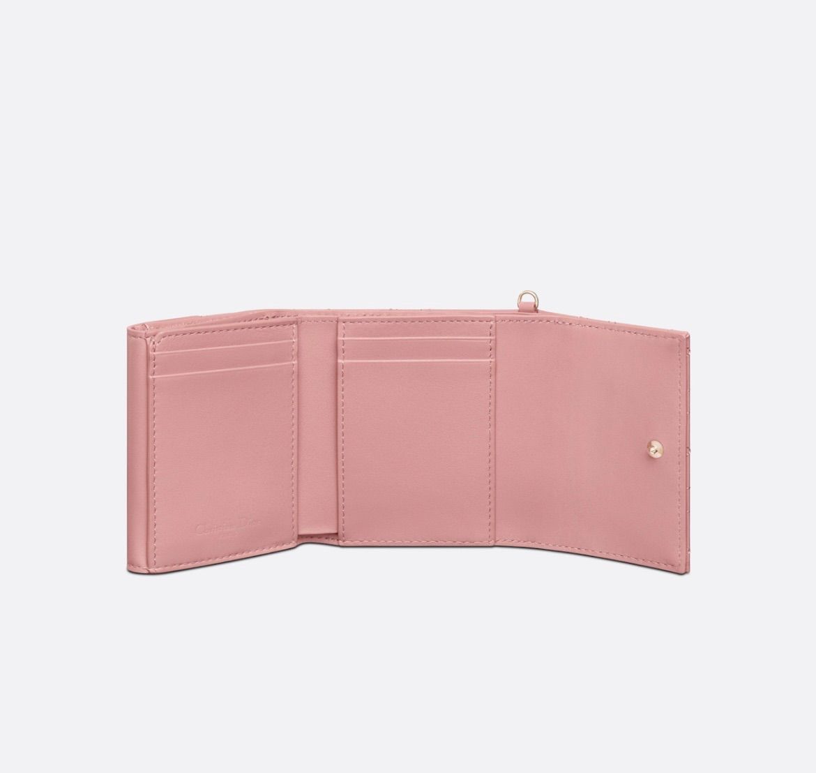 新品 Christian Dior ディオール LADY DIOR ロータスウォレット 財布 アンティークピンク ピンク