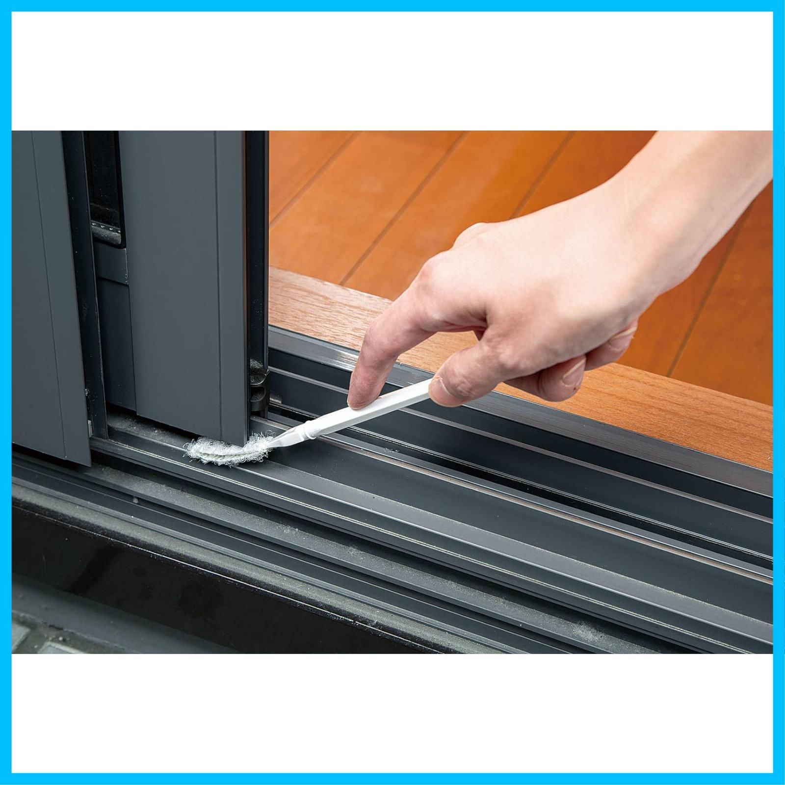 まめいた Mameita サッシ みぞ クリーナー ホワイト 2種 3本入り 水だけで洗える ポリエステル繊維 ワイド . スリム 1. ×20.5 cm LB-328