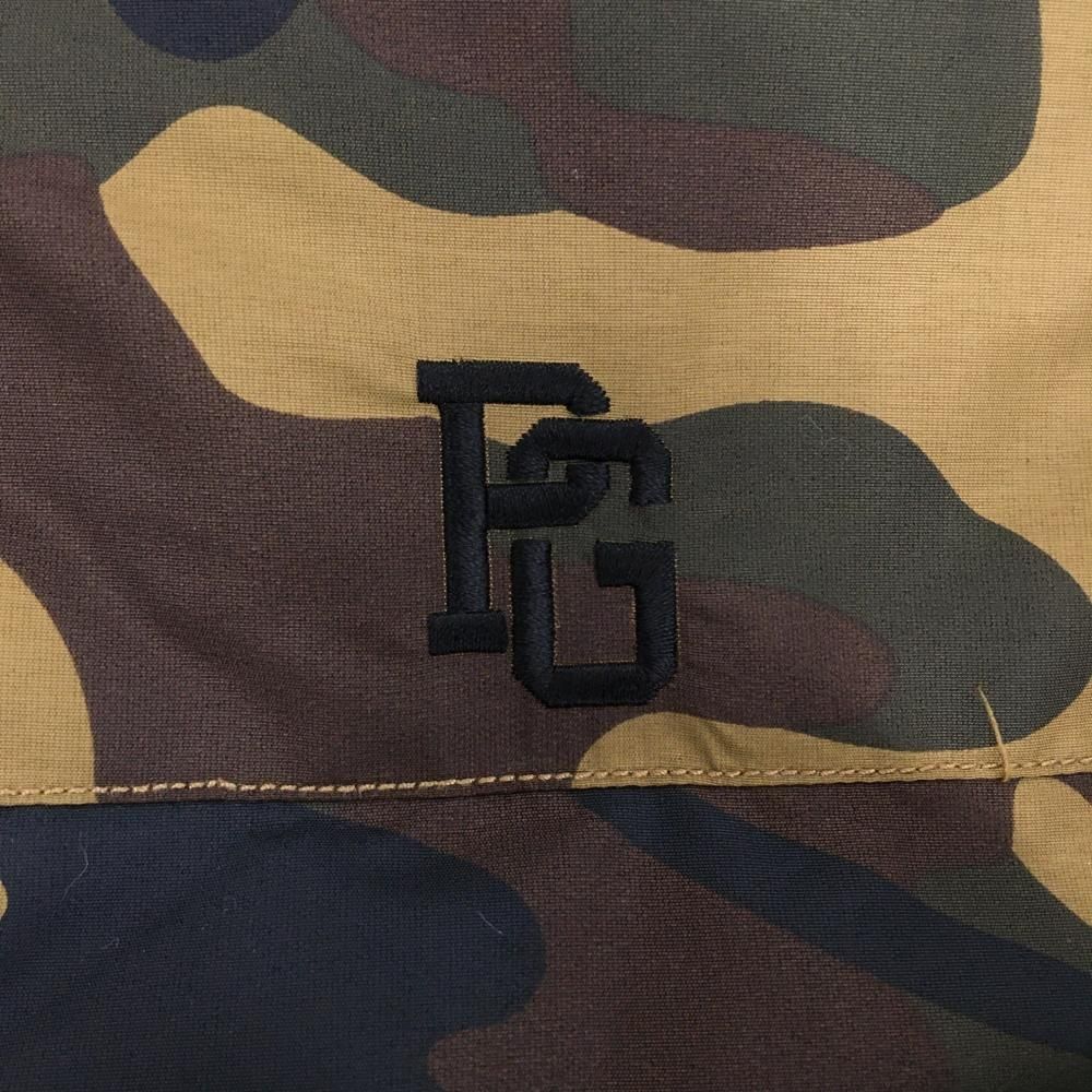 パーリーゲイツ ダウンジャケット ブラウン×ベージュ カモフラ柄 迷彩 エルボーパッチ メンズ 4 M ゴルフウェア PEARLY GATES LLC-HASEGAWATOSO_COM