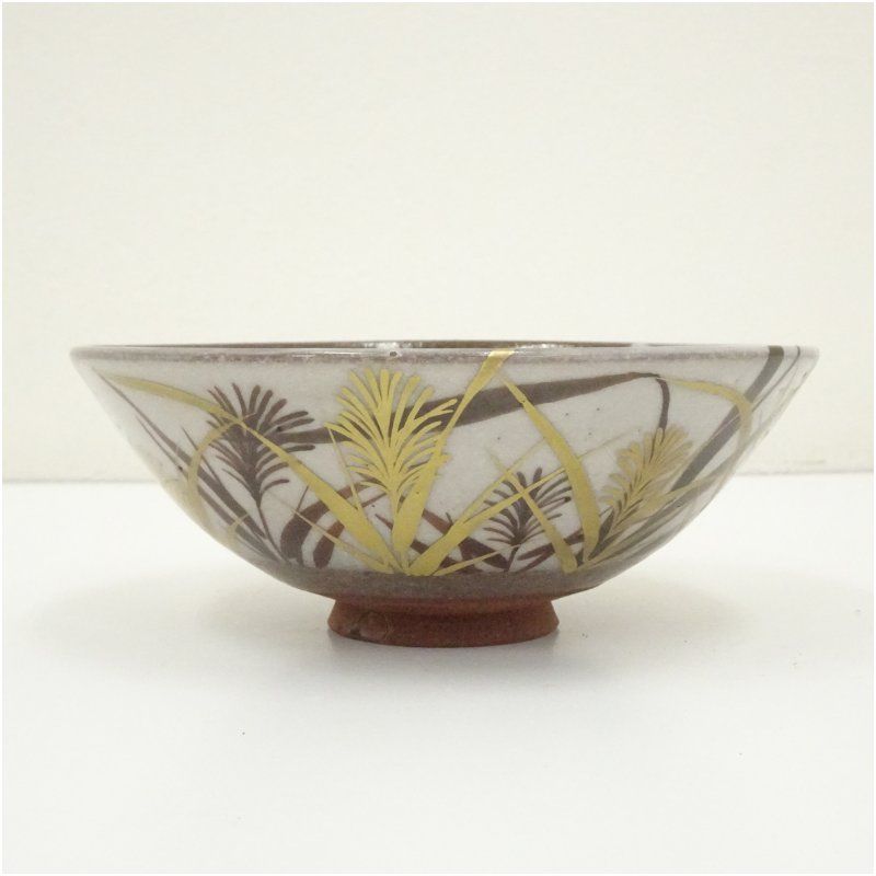 送料込【逢絢亭】茶道具 茶碗 京焼 色絵 蔦画 清閑寺窯 杉田