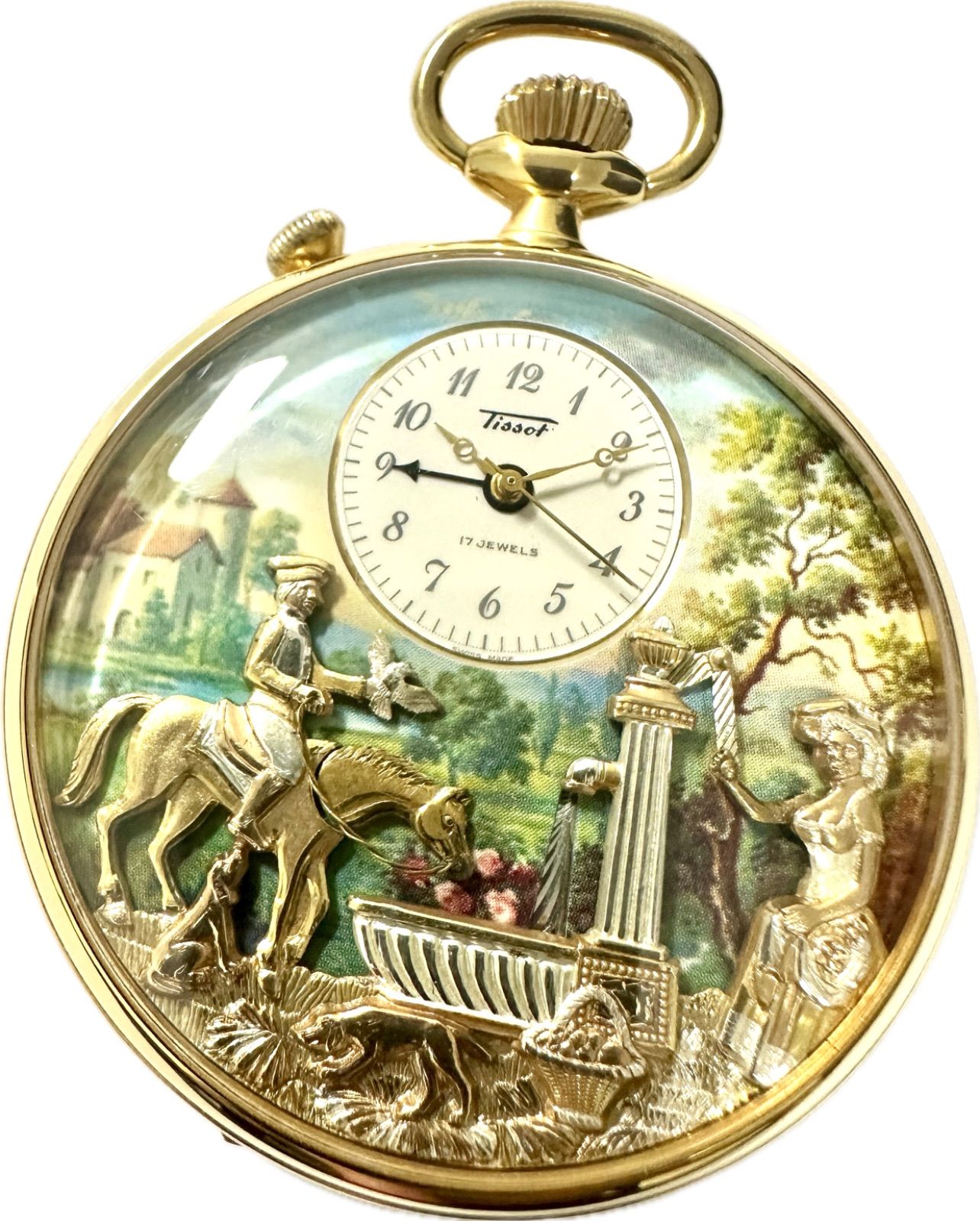 TISSOT ティソ リュージュ からくりオルゴール 手巻き 懐中時計 メンズ レディース 手巻き アンティーク 付属品 箱 鍵巻き 時計 ヴィンテージ