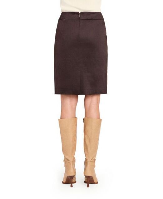 タハリエーエスエル レディース スカート ボトムス Petite Suede Knee-Length Pencil Skirt Espresso GULLKHAN_COM