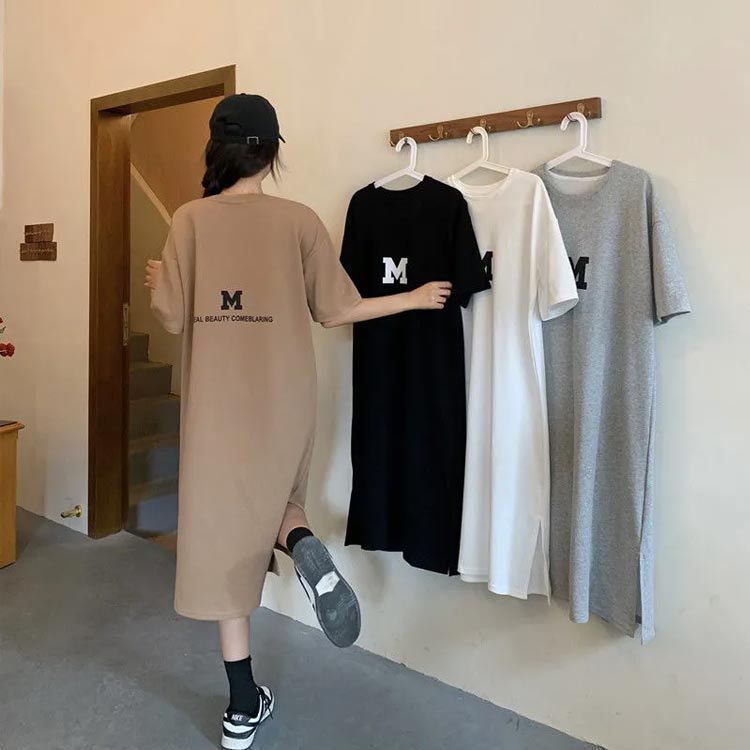 カジュアル ロング Tシャツ ワンピース カットアウト 韓国 楽天市場】レディース ロング Tシャツワンピース 丸首 半袖 夏