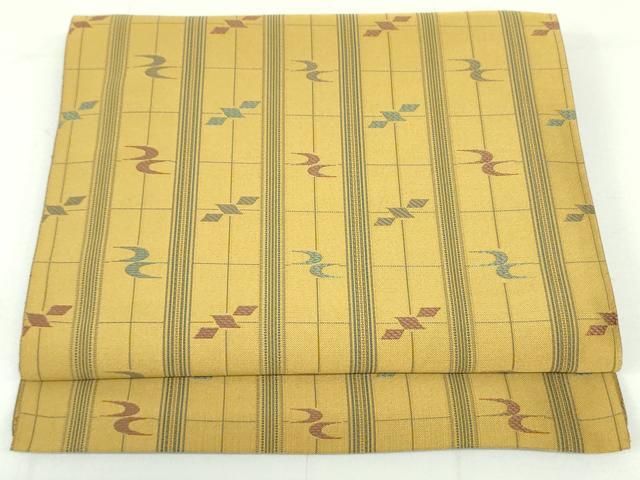 平和屋着物●本場筑前博多織　八寸名古屋帯　間道　正絹　逸品　DAAV6173ps 平和屋着物○本場筑前博多織 八寸名古屋帯 間道 正絹 逸品 DAAV6173ps