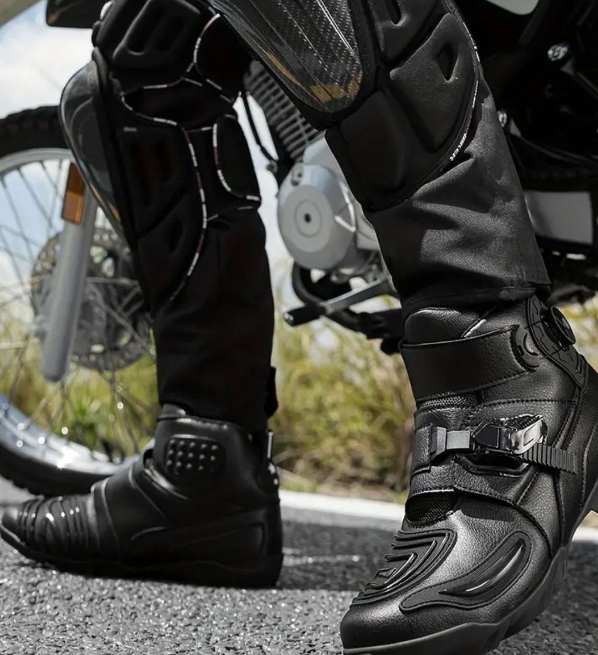 オートバイブーツ 革 バイク用品 メンズ バイク用ブーツ ライディング