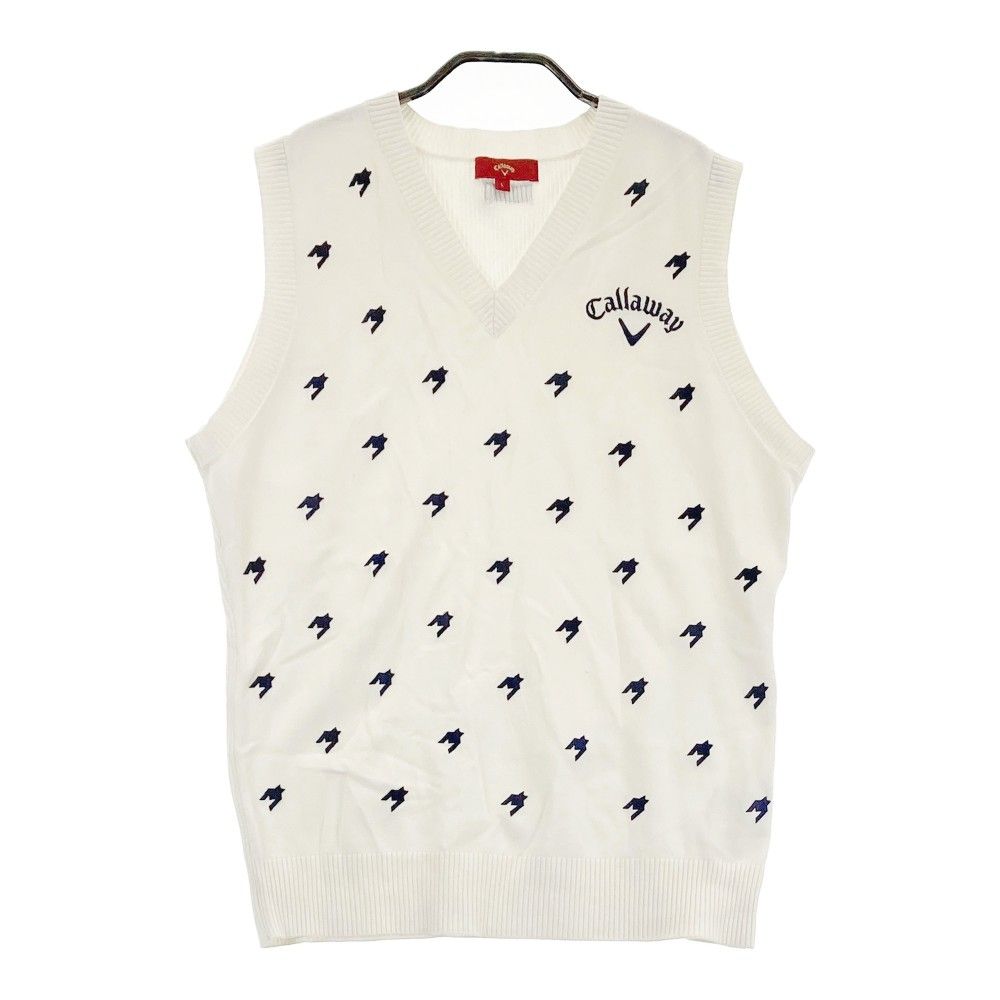 サイズ：L CALLAWAY キャロウェイ ニットベスト 総柄 ピンク系