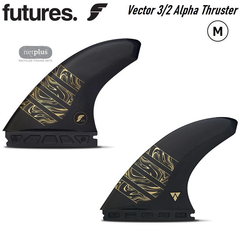 フィンキープレゼント 正規品 Futures Fin Alpha Vector 3|2 M アルファ ベクター シミタール MEDIUM M エム BLACK SILVER フューチャー フィン