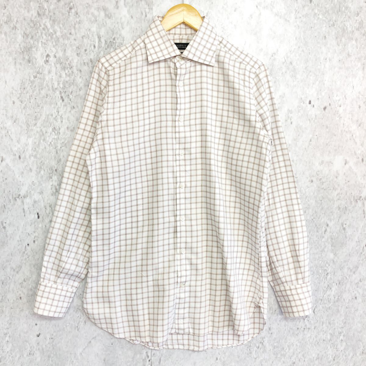 BARNEYS NEWYORK バーニーズニューヨーク コットン ワイシャツ ホワイト 39|86サイズ □□