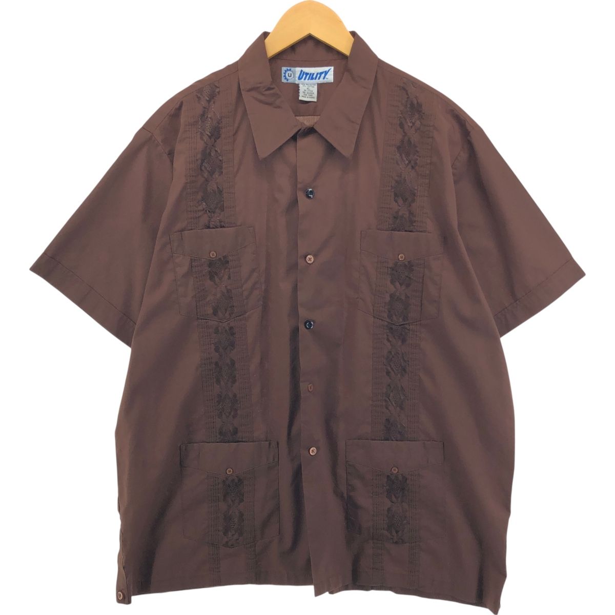 正規品 古着 UTILITY 半袖 メキシカンシャツ キューバシャツ ボックスシャツ メンズXL相当/eaa550445 シャツ