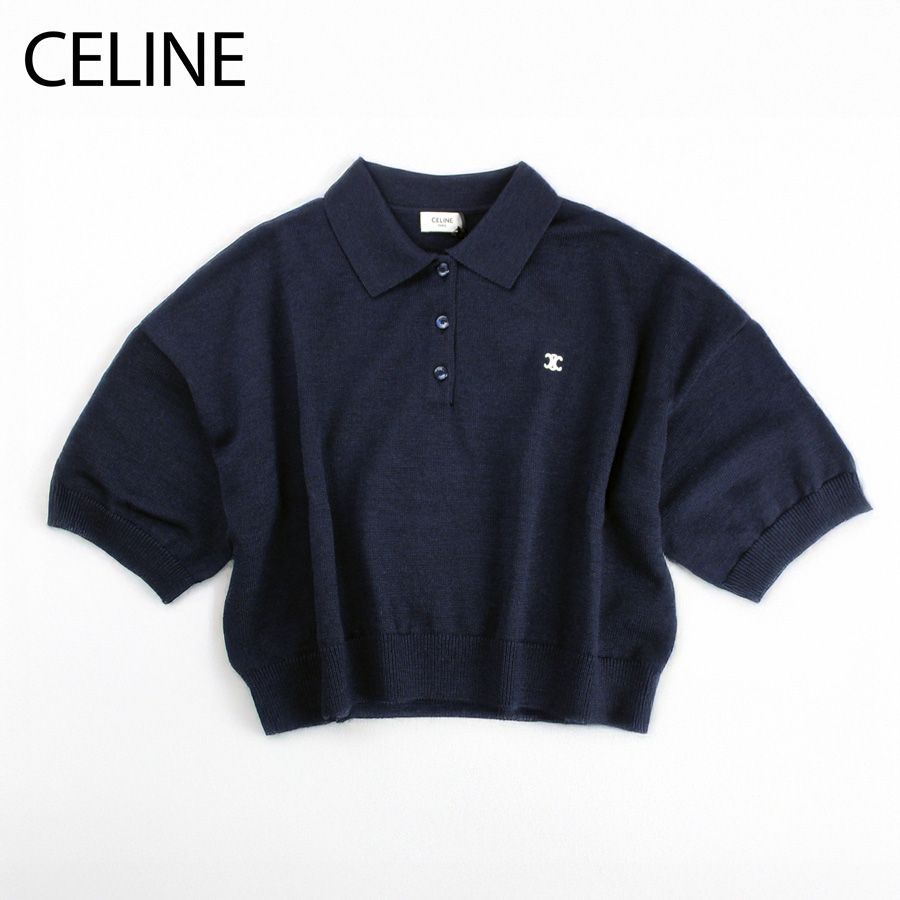 新品商品】セリーヌ CELINE(2AH22322U) ウール ニットポロシャツ