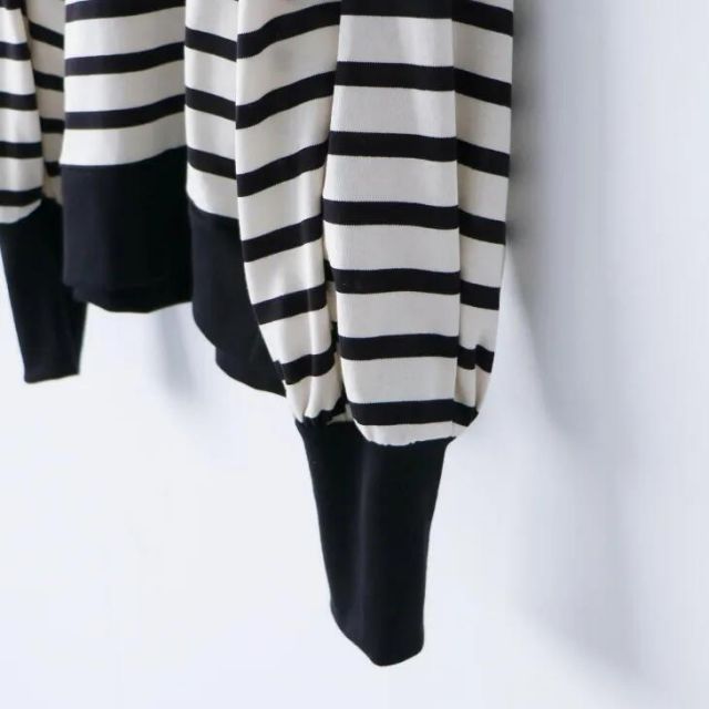 MAGALI | ハイゲージコットン・バスクボーダーカットソー (アイボリーx