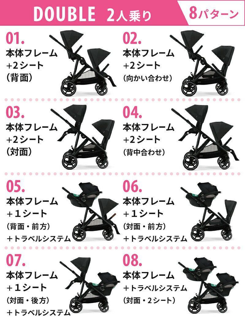Cybex Gazelle S ブラック 2シート＋バスケット付き Cybex GAZELLE S