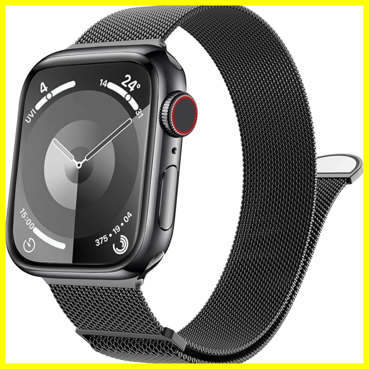 送料無料コンパチブル Apple Watch バンド アップルウォッチ バンド 長さ無段階調整 ステンレス留め金製 マグネットクラスプ Apple Watch Series Ultra/Ultra2/SE/9/8/7/6/5/4/3/2/1に対応