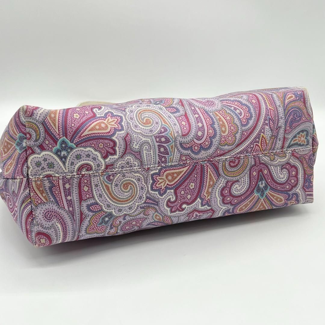 ✨良品✨ETRO ペイズリー トートバッグ キャンバス レザー パープル - メルカリ