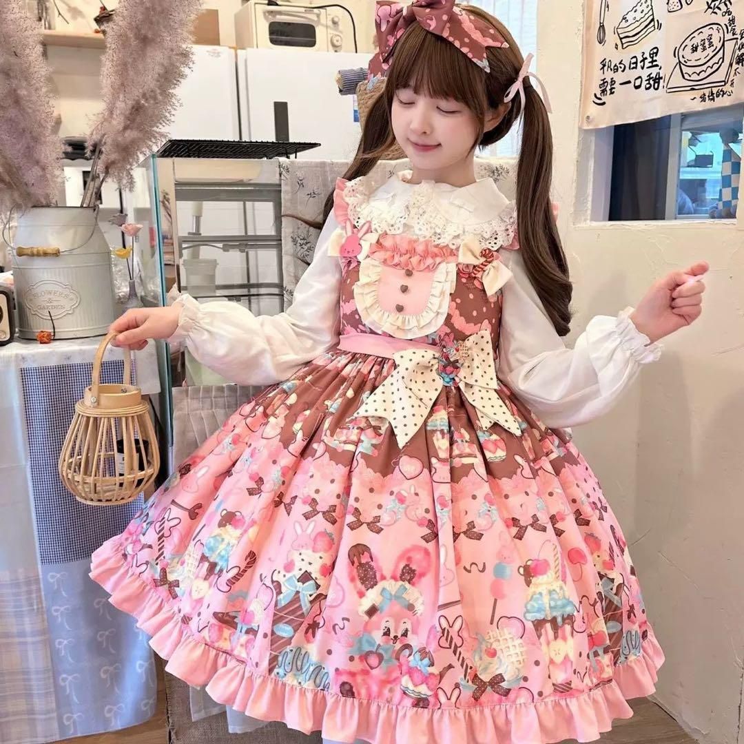 スイーツ柄ロリータジャンパースカート♪女子会やお茶会にぴったり