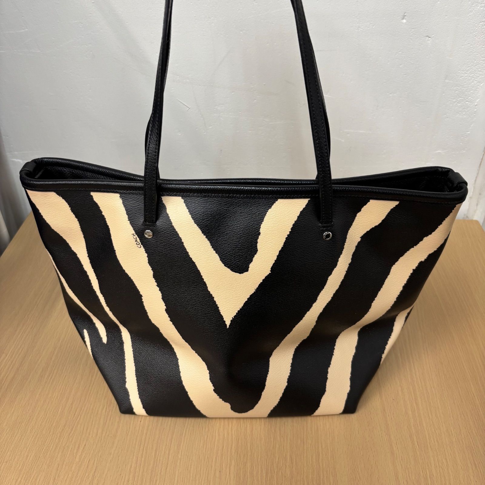 COACH トートバッグ ☆【未使用保管品】COACH コーチ トートバッグ 34654 ゼブラ柄