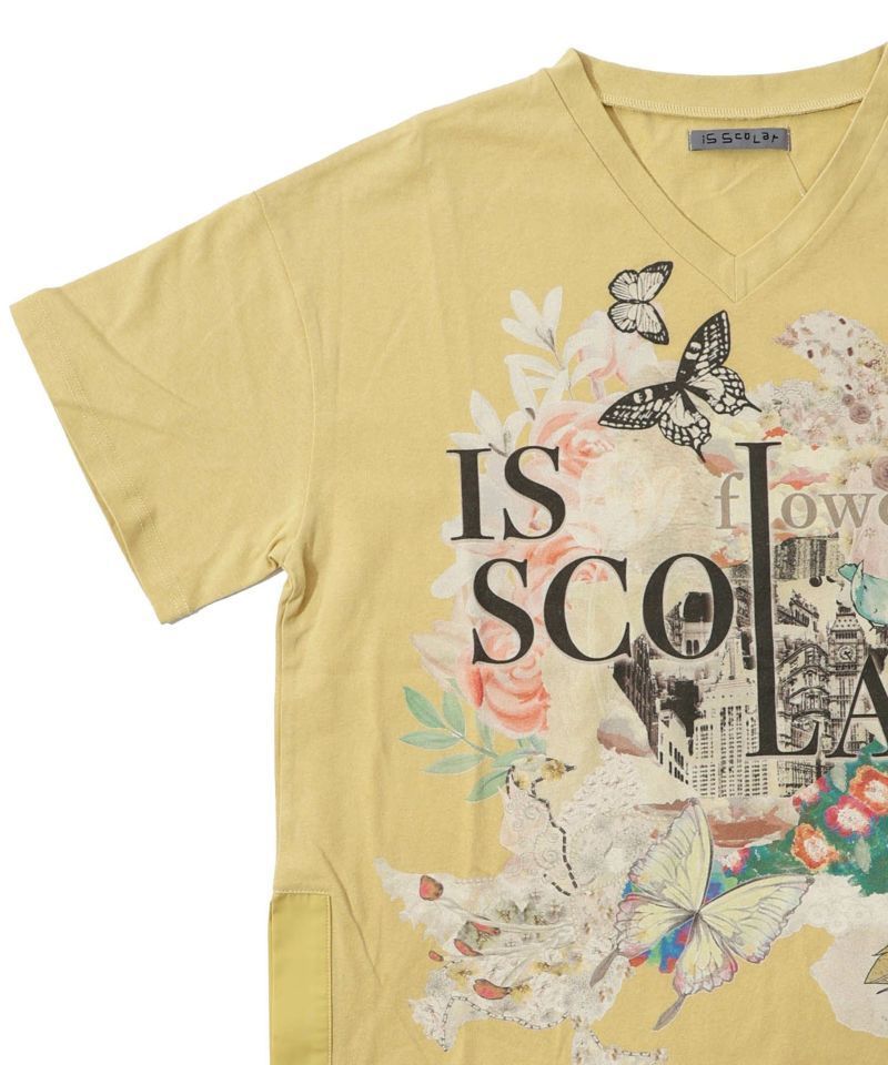 イズスカラー552225：ロゴ花蝶柄 スリット入りTシャツ - メルカリ