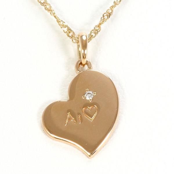 K10PG K18PG ネックレス necklace ダイヤ 総重量約1.1g 約40cm