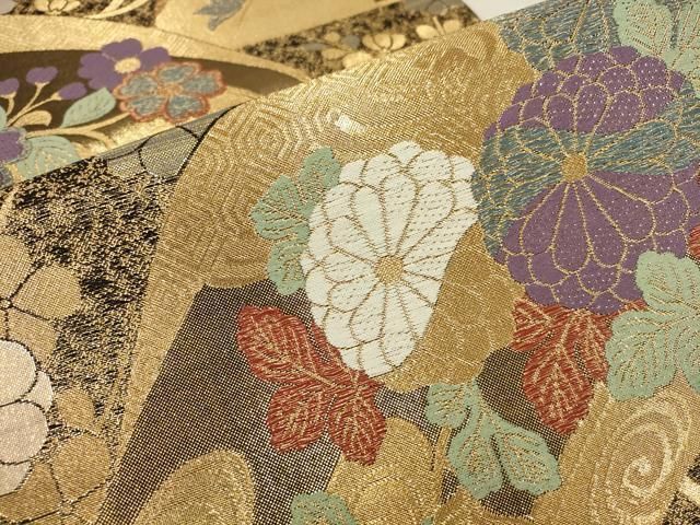袋帯 正絹 金糸 唐織 扇に花 六通T-5081 袋帯 正絹 金糸 唐織 扇に花 六通T-5081 - メルカリ