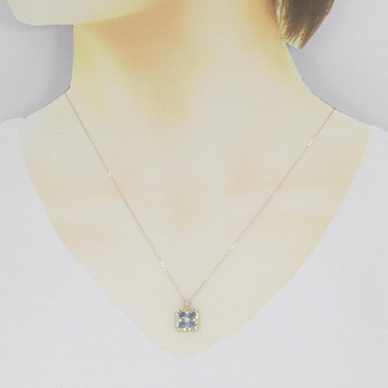 新品】K18YG フラワー アクアマリン ネックレス 0.57CT - メルカリ 