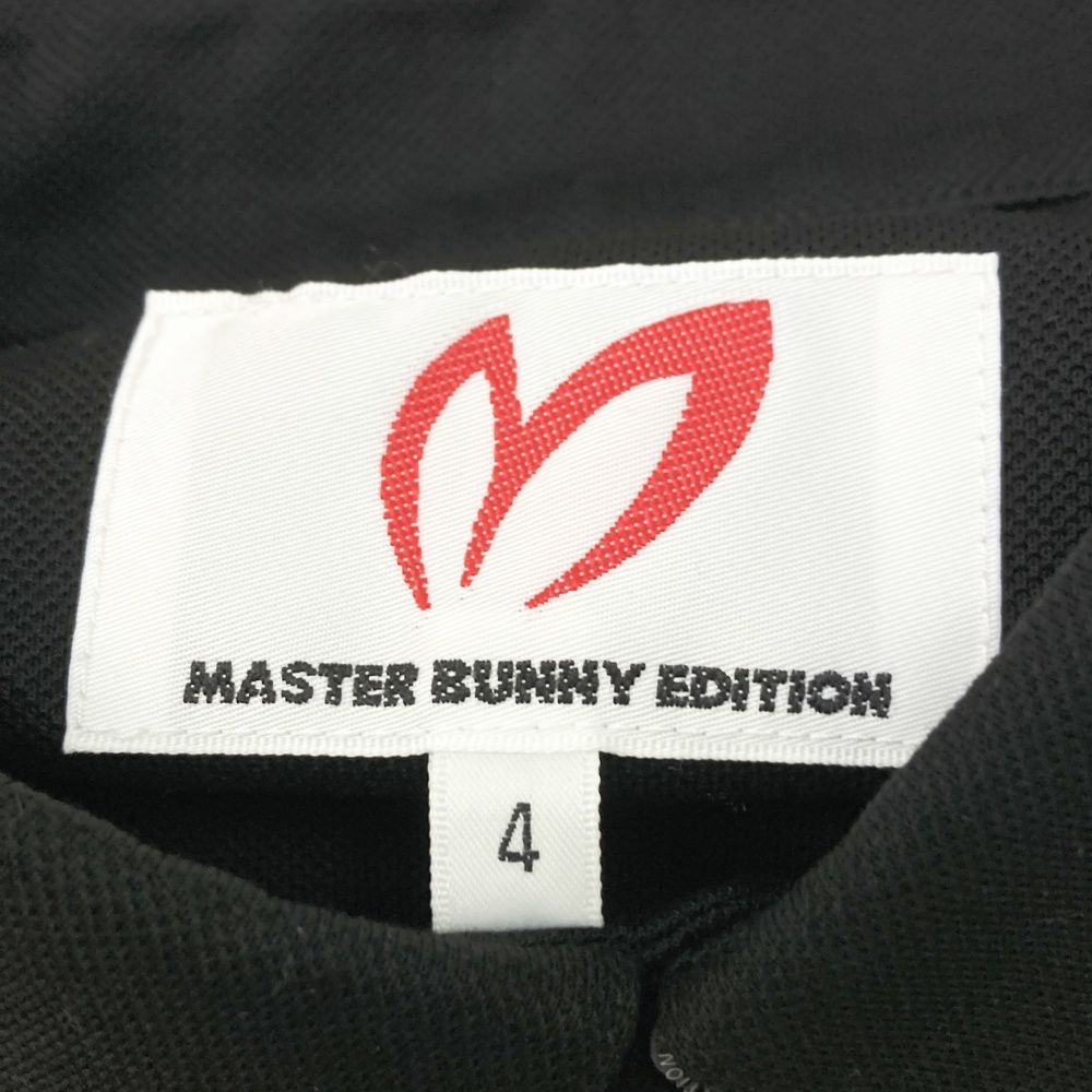サイズ：4 MASTER BUNNY EDITION マスターバニーエディション  ロゴプリント 半袖ポロシャツ  ブラック系 [240101470065] ゴルフウェア メンズ ストスト サイズ：4 MASTER BUNNY EDITION マスターバニーエディション