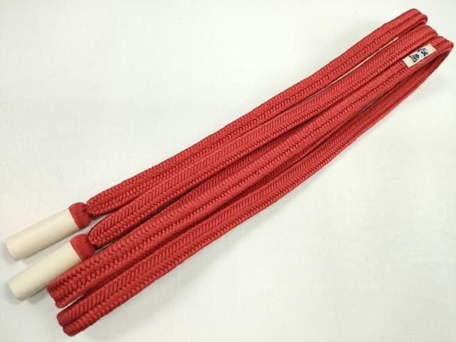 平和屋本店□極上 有職組紐道明 帯締め 冠組 緋色 宮内庁御用 国立  