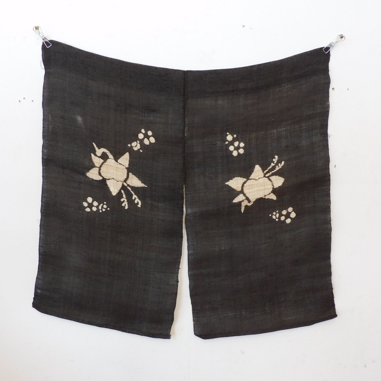 型染め のれん 本麻 鶴 M-00549 / のれん 暖簾 麻 藍染 民芸