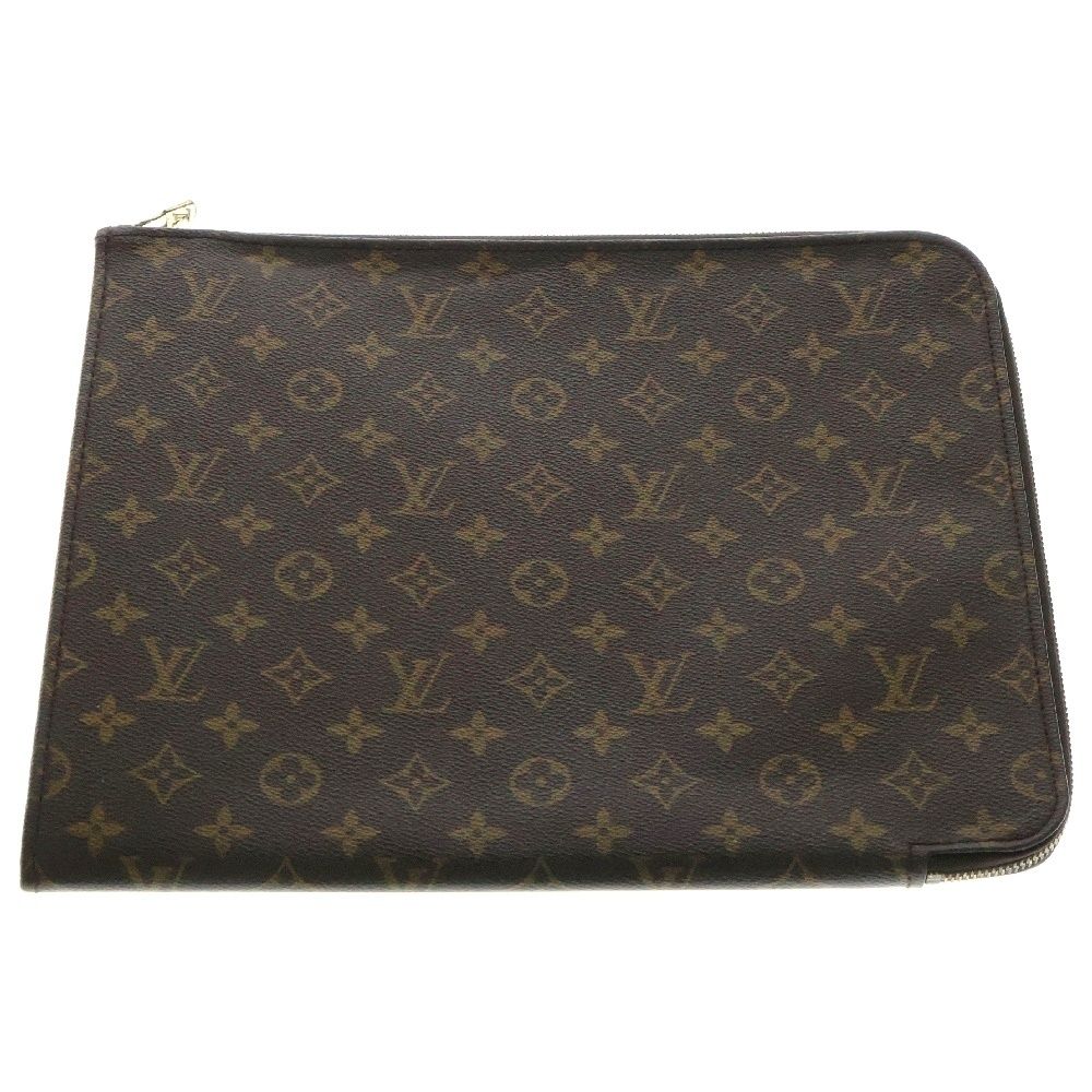LOUIS VUITTON ルイヴィトン モノグラム ポッシュ ドキュマン ブラウン PVC M53456 セカンドバッグ ブリーフケース 書類ケース