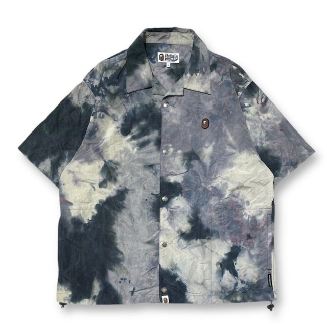 A BATHING APE タイダイ染めシャツ 半袖シャツ M グレー系 グリーン系 アベイシングエイプ