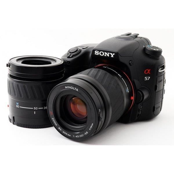 ソニー SONY α57 SLT-A57 標準&望遠ダブルズームセット 美品 SDカード