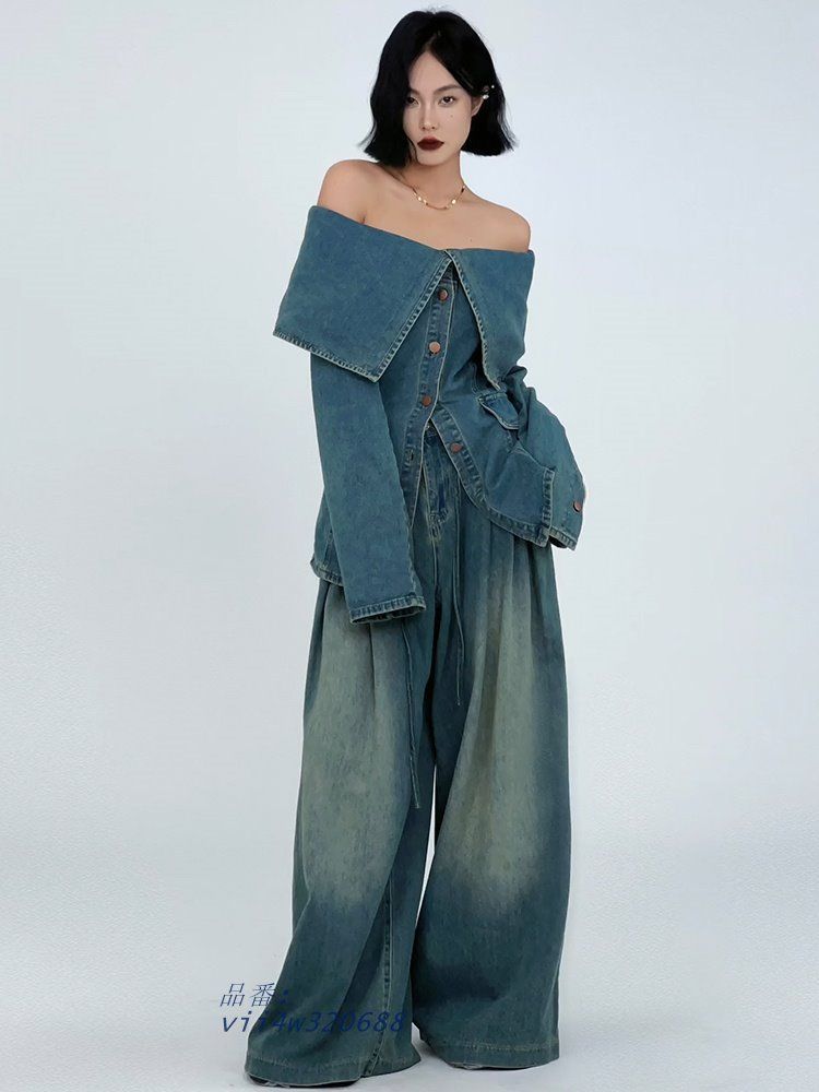 デニムシャツ長袖韓国ファッ vii4w320688