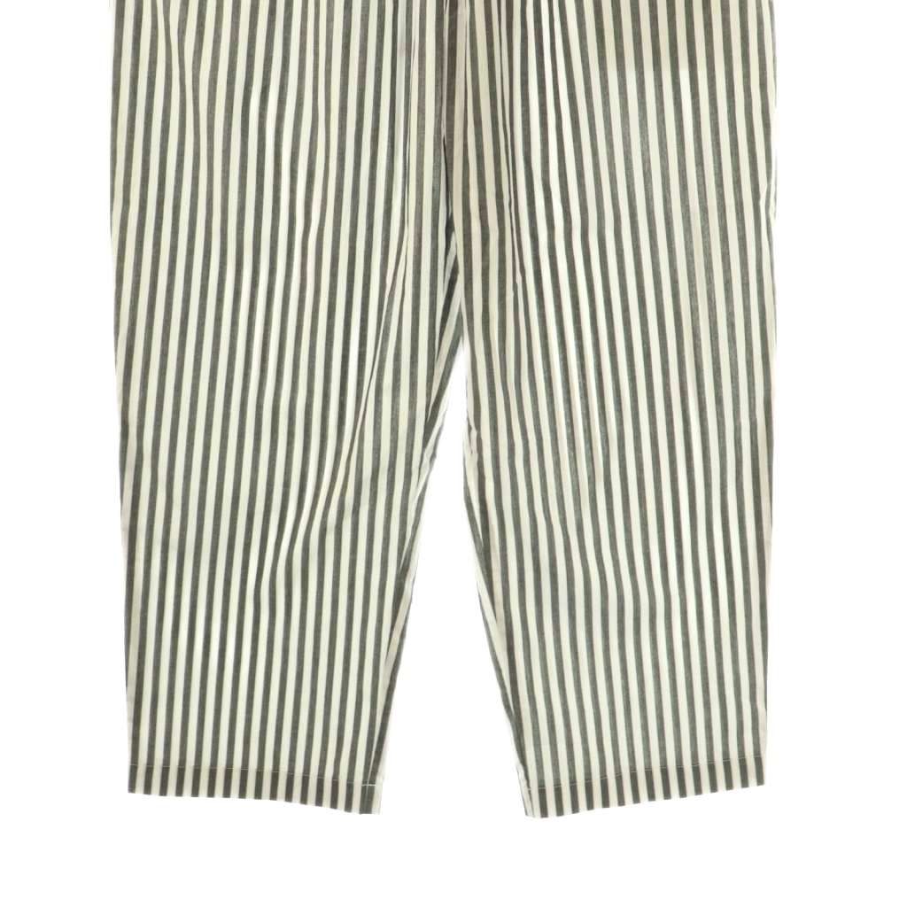 OUR 綿100%ストライプ柄セミワイドパンツ 綿100%ストライプ柄セミワイドパンツ – OURHOME