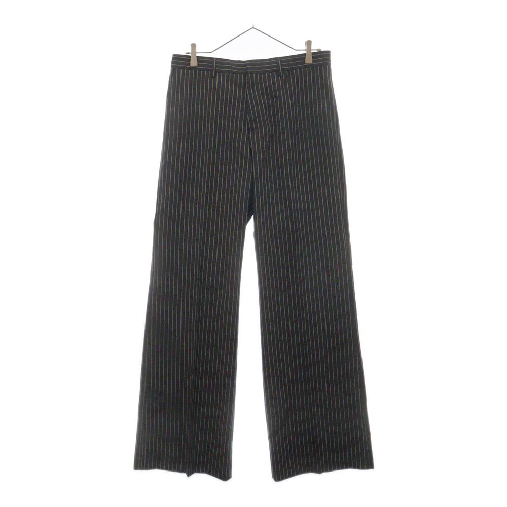 LOUIS VUITTON (ルイヴィトン) 21AW トレートレッグパンツ RM212 GA3 HLP66W ピンストライプスラックスパンツ ブラック